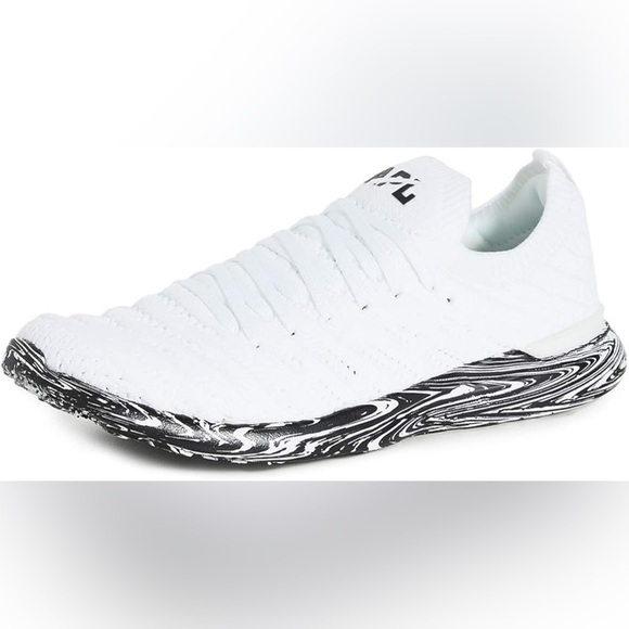 APL Techloom Wave White Black Marble Running Shoe Low Top Sneakers EUC Size 9.5